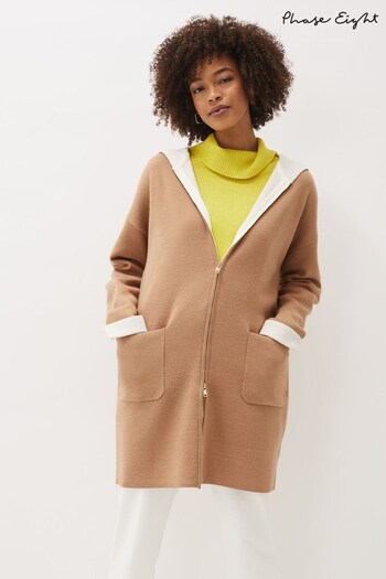 Phase Eight Brown Jane Double Face Knit Coat (U15099) | £115