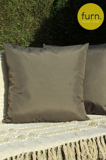 furn. Olive Green Plain Twin Pack Water UV Resistant Outdoor Cushions (U15328) | £23