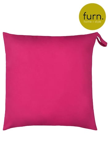 furn. Pink Plain Large Water UV Resistant Outdoor Floor Cushion (U15331) | £34