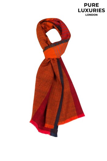 Pure Luxuries London Orange Liberation Cashmere & Merino Wool Neckerchief (U15408) | £49