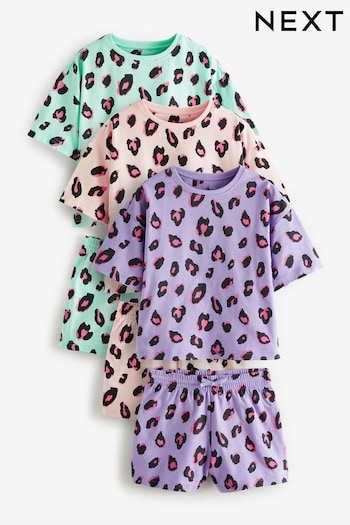 Turq/Pink/Lilac Animal Short Pyjamas 3 Pack (3-16yrs) (U15824) | £27 - £34