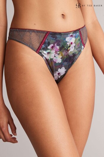 B by Ted Baker Charcoal Grey Floral High Leg Knickers (U16143) | £15