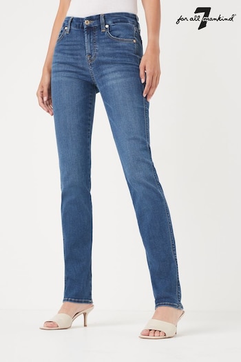 7 For All Mankind Mid Rise Kimmie Bair Straight Fit vermelho Jeans (U16174) | £190