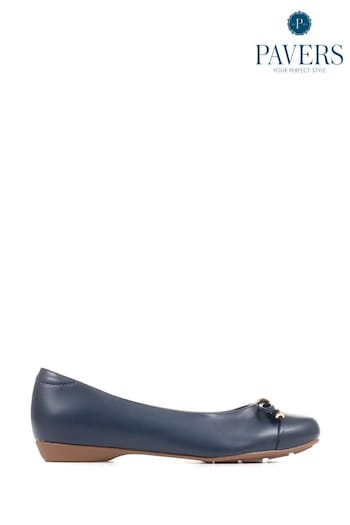 Pavers Blue Flat Ballet Shoes (U16348) | £33