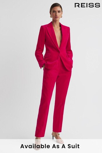 Reiss Pink Rosa Petite Velvet Single Breasted Suit Blazer (U16560) | £328