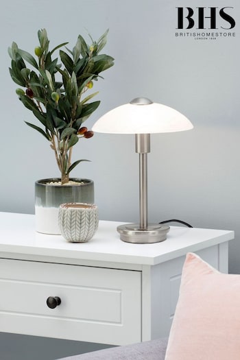 BHS Silver Archie Touch Lamp (U16615) | £40