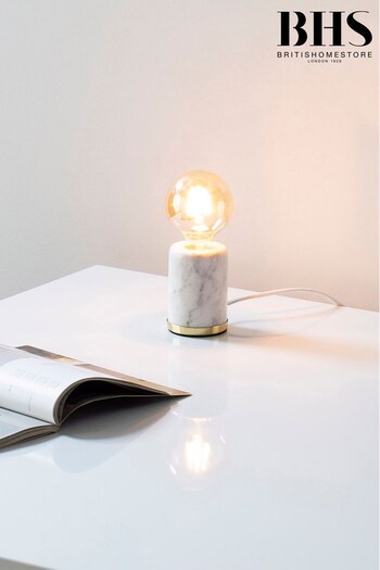 BHS White Romano Marble Vessel Table Lamp (U16632) | £35