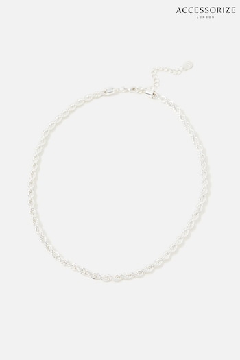 Z by Accessorize Silver Twisted Rope Necklace (U16788) | £10