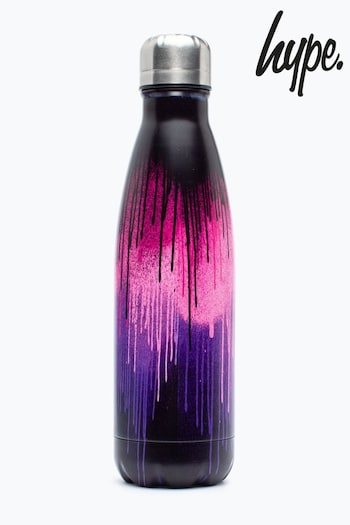 Hype. Pink Drip Metal Water Bottle (U17028) | £15