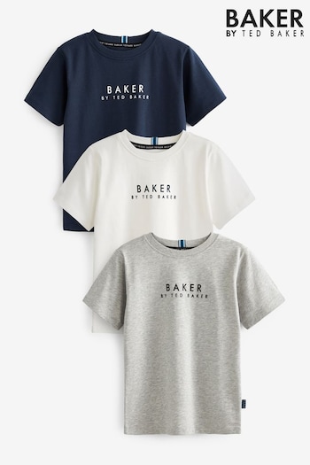 Baker by Ted Baker Tan/White T-Shirts 3 Pack (U17200) | £30 - £34