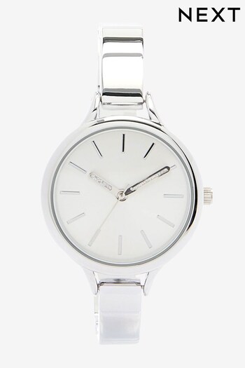 Silver Tone Sleek Bracelet Watch (U17243) | £32