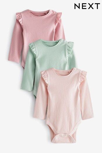Pink/Mint Green 3 Pack Baby Bodysuits (U17346) | £15 - £17