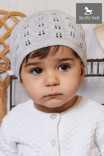 The Little Tailor Cotton Pointelle Knitted logo-embroidered Hat (U17371) | £12