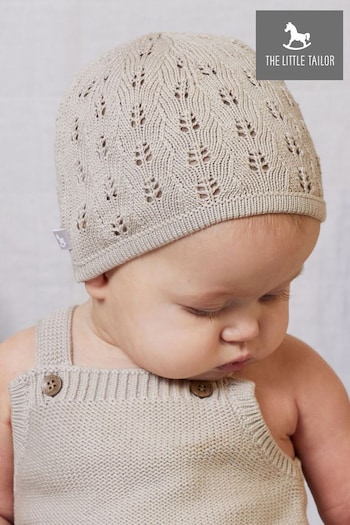 The Little Tailor Natural Fawn Cotton Knitted Hat (U17375) | £12