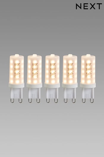 5 Pack 3W LED G9 Dimmable Light Bulbs (U17803) | £20