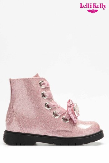 Lelli Kelly Pink Glitter Bow Boots (U18477) | £70