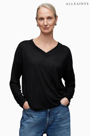 AllSaints Black Kati T-Shirt (U18723) | £55
