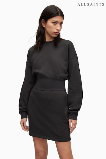 AllSaints Black Carisa Sweater Dress Kaling (U18739) | £119