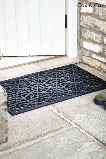 Cox & Cox Black Maroq Rubber Doormat (U18807) | £30