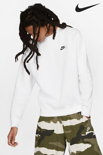 Nike White Club Crew Sweatshirt (U19153) | £55