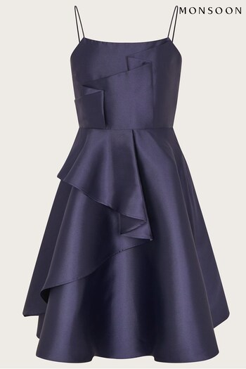 Monsoon Blue Structured Asymmetric Prom Dress (U19763) | £62 - £67