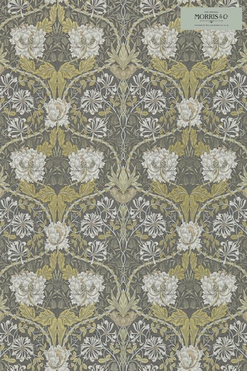 Morris & Co. Grey Honeysuckle Tulip Wallpaper Wallpaper (U20144) | £116