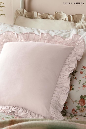 Laura Ashley Blush Pink Idina Ruffle Cushion (U20522) | £40