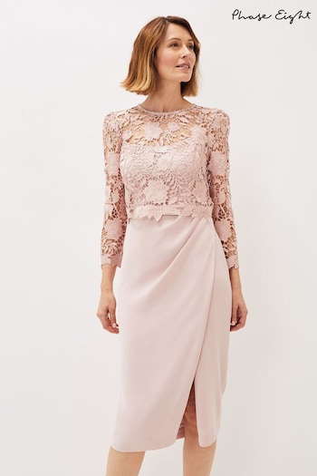 Phase Eight Pink Adeline Double Layer Lace Dress (U20869) | £170