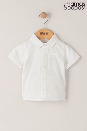 Mamas & Papas White Short Sleeve Shirt (U20923) | £16