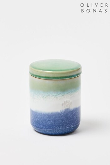 Oliver Bonas Green Paw Print Ceramic Treat Jar (U22060) | £22.50