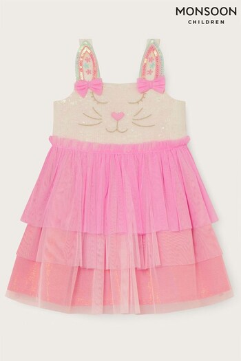 Monsoon Pink Baby Novelty Bunny Disco Dress (U22064) | £34 - £38