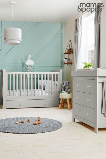 Mamas & Papas Grey Mia 2 Piece Furniture Set Cot Bed (U22142) | £749