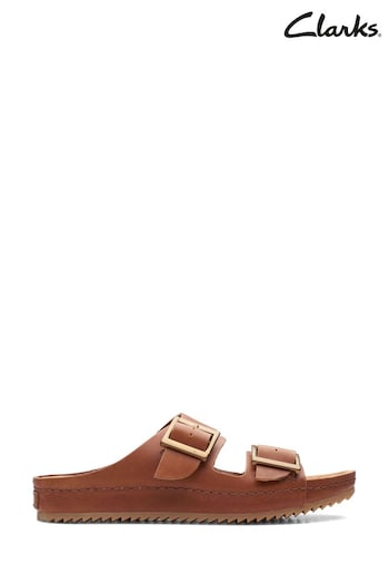 Clarks Natural Leather Brookleigh Sun Sandals Dunk (U22544) | £70