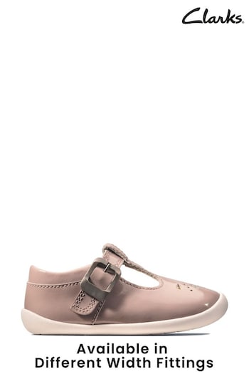 Clarks Pink Multi Fit First Walker Roamer Shoes these (U22682) | £28