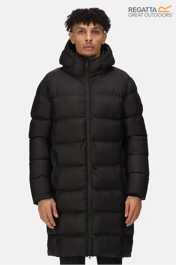 Regatta Black Hallin Longline Insulated Padded Jacket (U22707) | £73