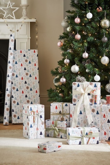 Pastel Trees Extra Wide 10 Metre Christmas Wrapping Paper (U23001) | £7