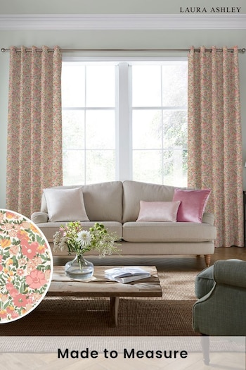 Laura Ashley Coral Pink Loveston Made To Measure Curtains (U23329) | £91