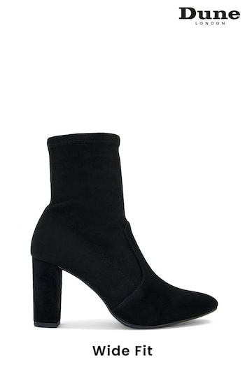 Dune London Wide Fit Optical Stretch Sock Black Boots wool-lined (U23343) | £120