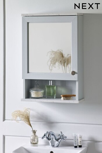 Grey Farnley Mirror Wall Cabinet (U23712) | £85