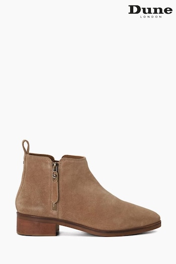 Dune London Brown Progress Cropped Height Ankle Boots (U23721) | £48