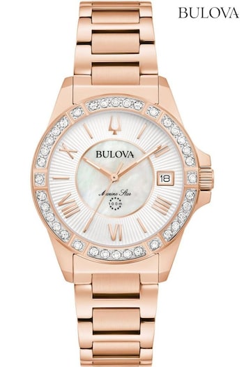 Bulova Ladies Pink Marine Star Diamonds Watch (U23725) | £399