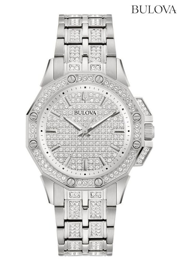 Bulova Ladies Silver Tone Crystal Octava Watch (U23808) | £349