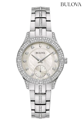 Bulova Ladies Silver Tone Crystal Dress Sport Watch (U23865) | £279