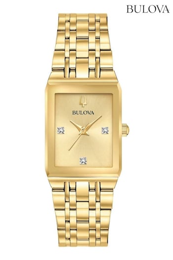 Bulova Ladies Gold Tone Modern Quadra Watch (U24085) | £229
