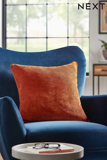 Burnt Orange 45 x 45cm Soft Velour Cushion (U24093) | £8