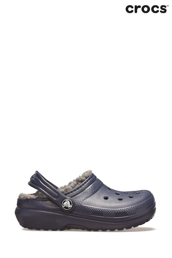 Crocs Electric Kids Blue Classic Lined Clogs Sandals (U24114) | £45
