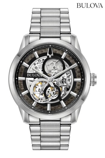 Bulova Gents Silver Tone Sutton Automatic Watch (U24194) | £369