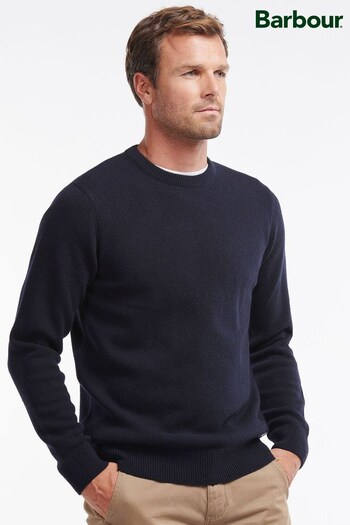 Barbour® Blue Nelson Essential Crew Wool Sweatshirt (U24287) | £80
