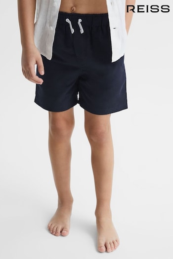 Reiss Navy Wave Junior Plain Drawstring Swim Jeans Shorts (U24334) | £22