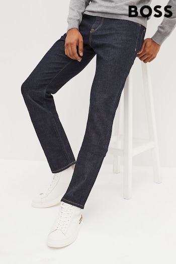 BOSS Indigo Wash Maine Straight Fit Stretch Denim Jeans (U24444) | £129